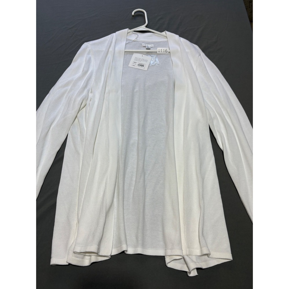 Croft & Barrow Womens White Open Front Cardigan Sweater XL WC81S125RS